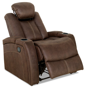 Ross Faux Suede Power Recliner - Chocolate | Fauteuil à inclinaison électrique Ross en suédine - chocolat | ROSSCHPC