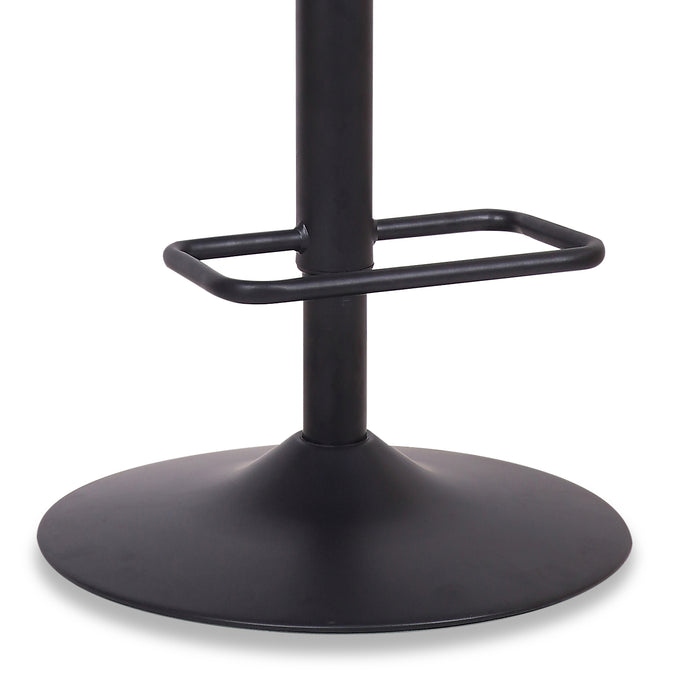 Tabouret bar Seth en tissu de cuir végétalien et en métal avec siège pivotant et réglable - brun