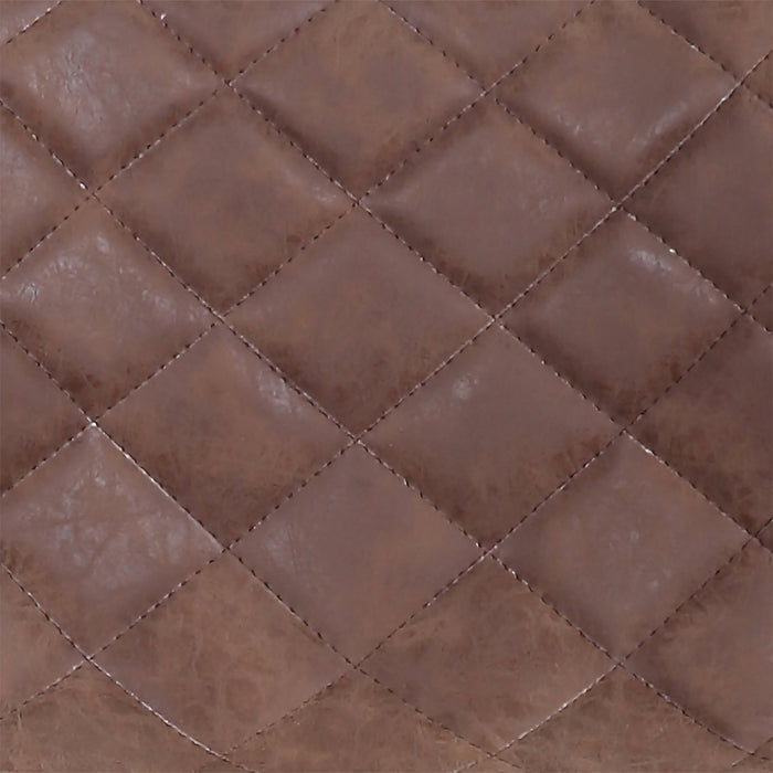 Tabouret bar Seth en tissu de cuir végétalien et en métal avec siège pivotant et réglable - brun