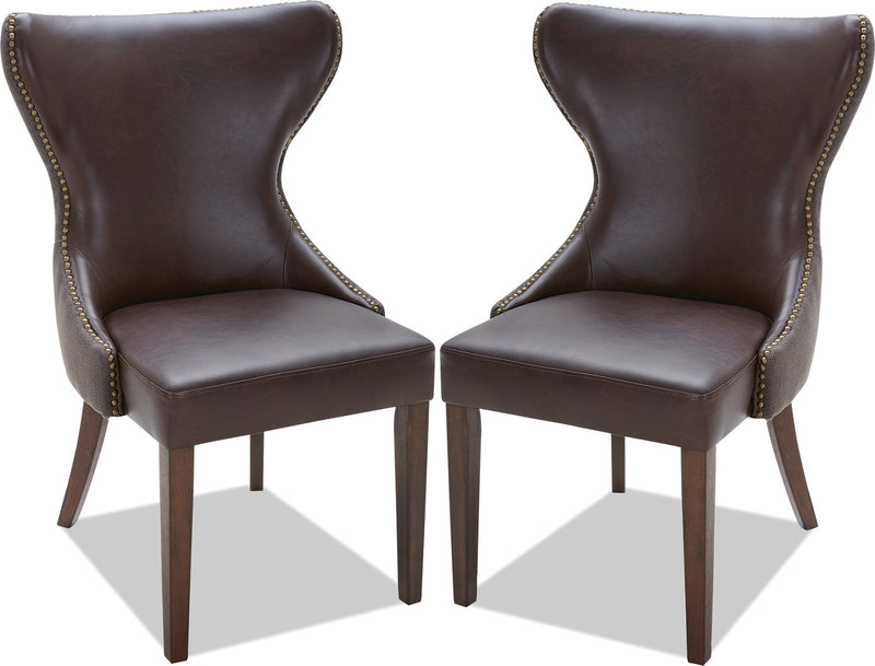 Chaise de salle à manger Shea, ensemble de 2 – brune