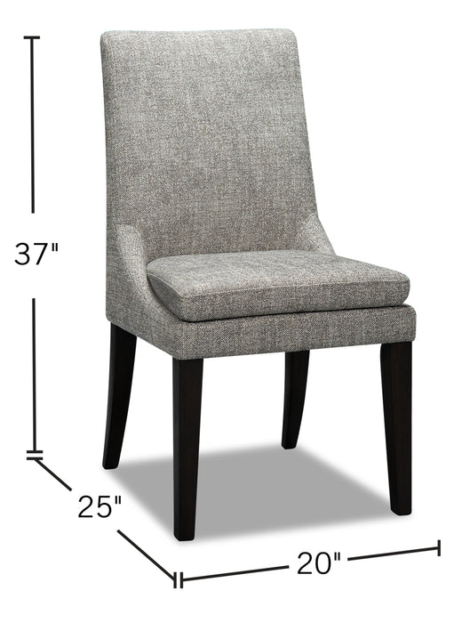 Chaise de salle à manger Shilo en tissu d’apparence lin et en bois - grise