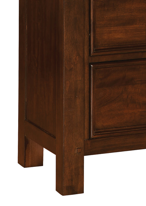 Ensemble de chambre à coucher Sonoma 4 pièces avec grand lit et commode verticale - brun foncé