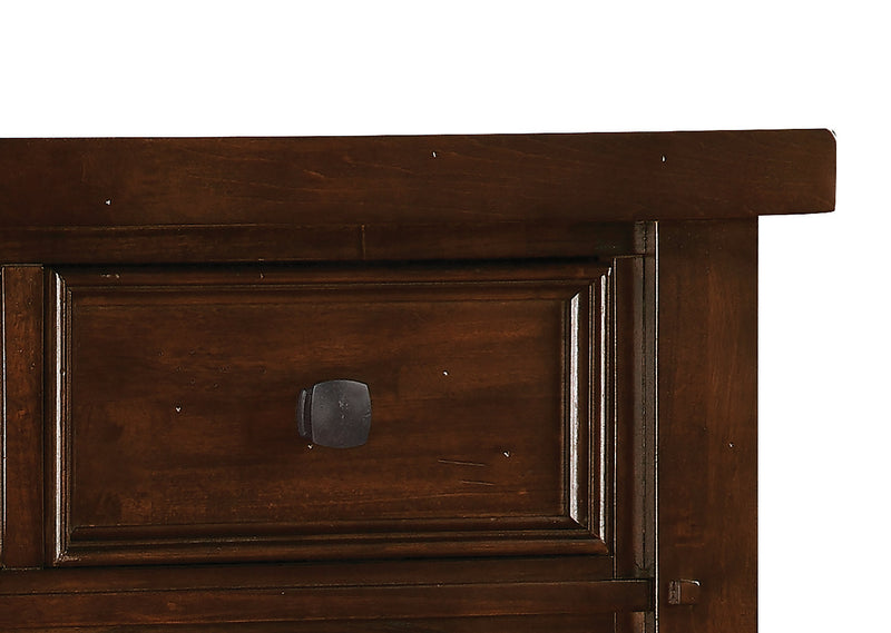 Ensemble de chambre à coucher Sonoma 4 pièces avec grand lit et commode verticale - brun foncé