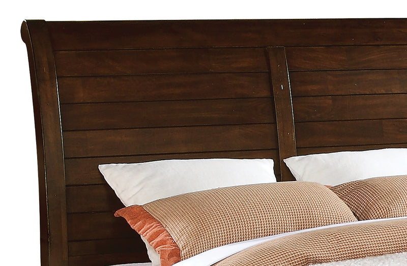 Ensemble de chambre à coucher Sonoma 4 pièces avec grand lit et commode verticale - brun foncé