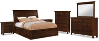 Ensemble de chambre à coucher Sonoma 8 pièces avec très grand lit avec rangement sous le lit