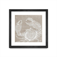 Œuvre d’art murale encadrée noire et mate « Neutral Surf Side I » 30 x 30