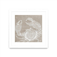 Œuvre d’art murale encadrée blanche et mate « Neutral Surf Side I » 36 x 36