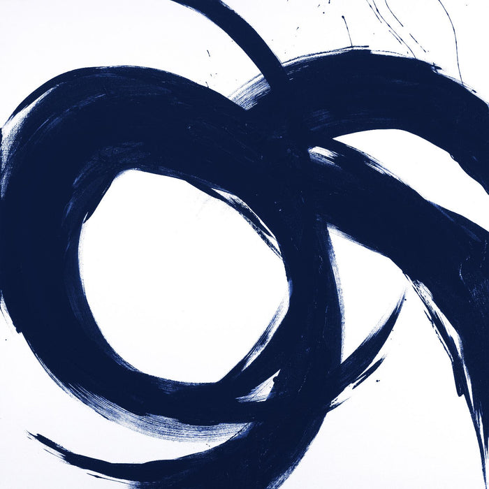Œuvre d’art murale Giant Art « Navy Circular Strokes Ii » 72 x 72