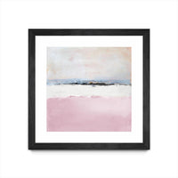 Œuvre d’art murale encadrée noire et mate « Pink Sea Abstract » 36 x 36