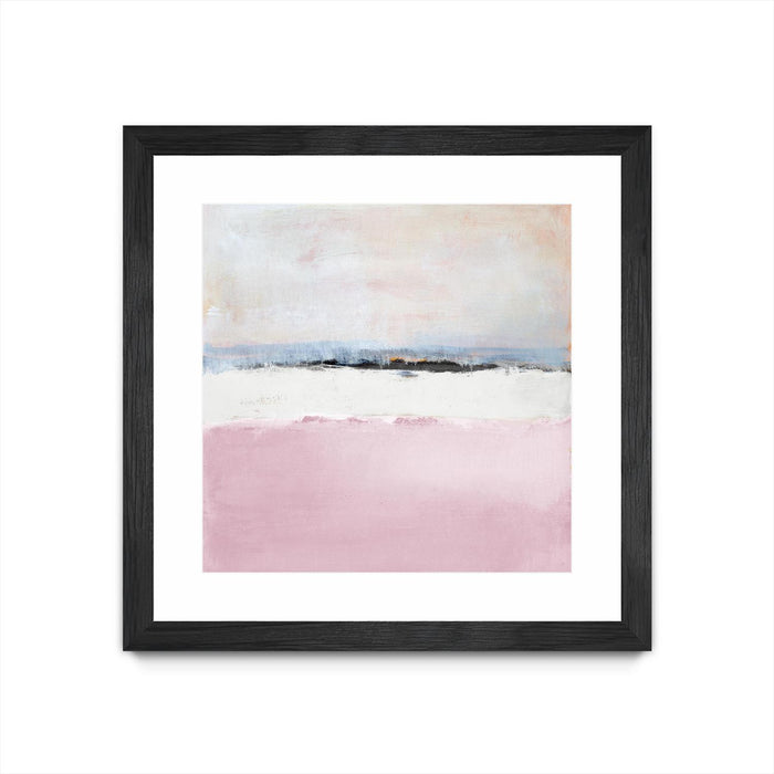 Œuvre d’art murale encadrée noire et mate « Pink Sea Abstract » 36 x 36