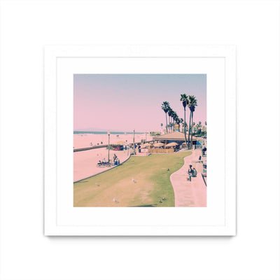 "Summer Days" Matted and Framed White 30x30 Wall Art