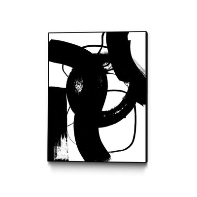 "Blackthoroughfares Ii" Canvas Framed Black 30x40 Wall Art