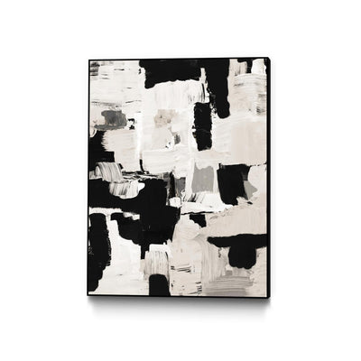 "Night Peace Abstract" Canvas Framed Black 18x24 Wall Art
