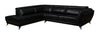 Sofa sectionnel de gauche Tate 2 pièces en tissu d'apparence cuir - noir