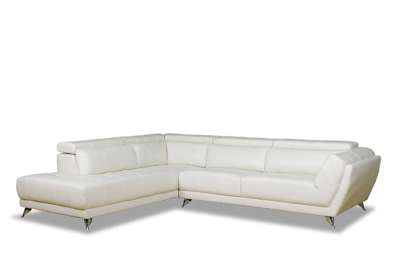 Tate 2-Piece Leather-Look Fabric Left-Facing Sectional – Cream