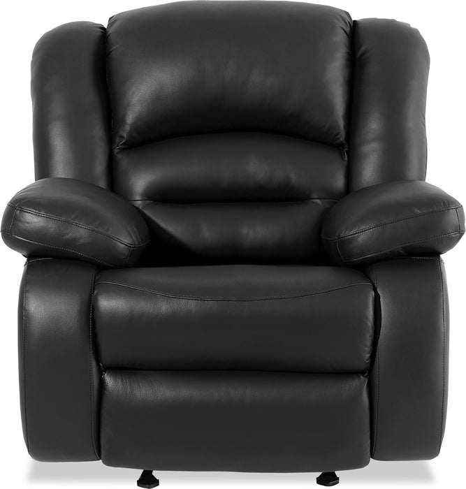 Fauteuil à inclinaison électrique Toreno de 42 po en cuir véritable - noir