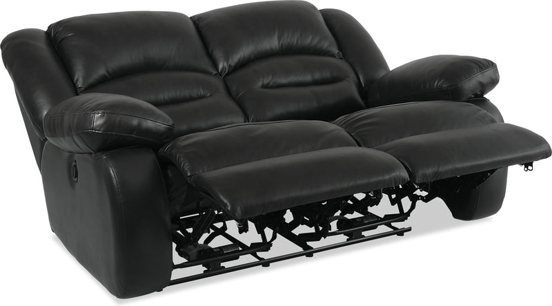 Causeuse à inclinaison électrique Toreno de 64 po en cuir véritable - noire