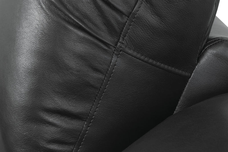 Causeuse à inclinaison électrique Toreno de 64 po en cuir véritable - noire