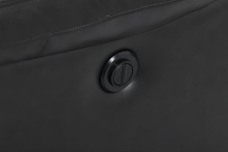 Causeuse à inclinaison électrique Toreno de 64 po en cuir véritable - noire