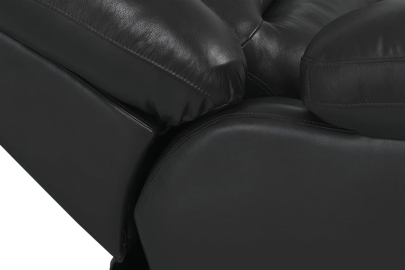 Causeuse à inclinaison électrique Toreno de 64 po en cuir véritable - noire