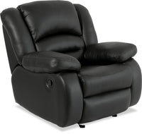  Fauteuil berçant inclinable Toreno de 42 po en cuir véritable - noir