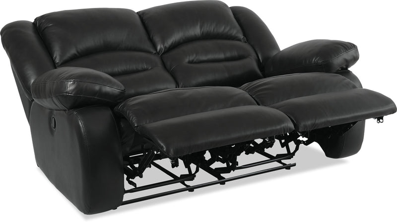 Causeuse inclinable Toreno de 64 po en cuir véritable - noire