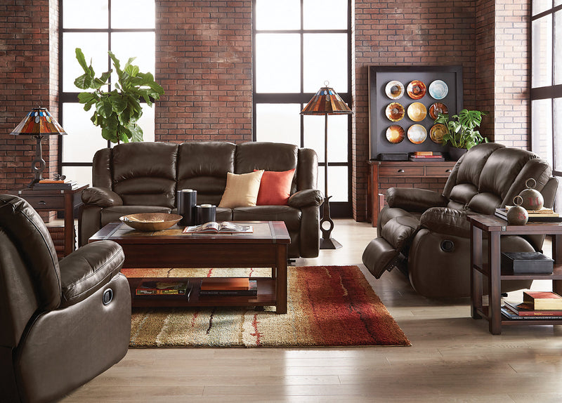 Fauteuil à inclinaison électrique Toreno de 42 po en cuir véritable - brun