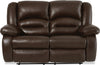 Causeuse inclinable Toreno de 64 po en cuir véritable - brune