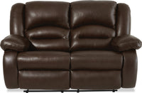  Causeuse inclinable Toreno de 64 po en cuir véritable - brune
