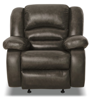 Fauteuil à inclinaison électrique Toreno de 42 po en cuir véritable - gris