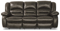  Sofa à inclinaison électrique Toreno de 86 po en cuir véritable - gris