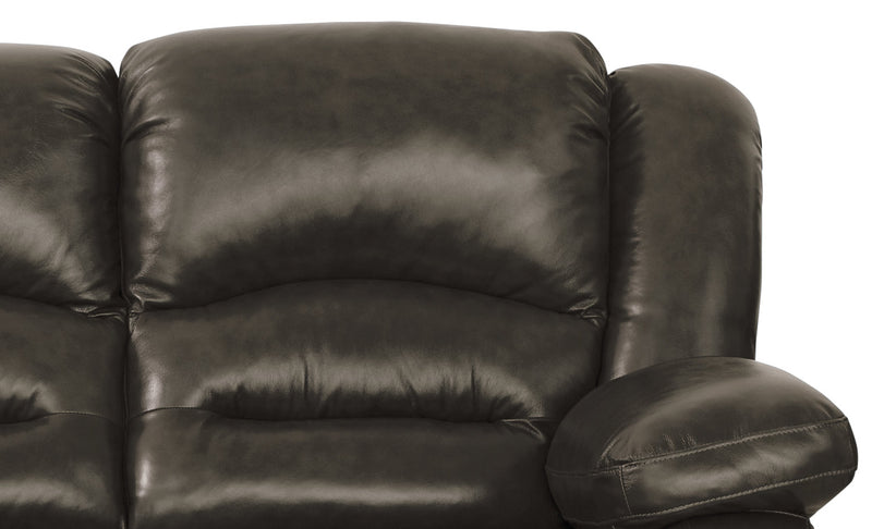 Sofa inclinable Toreno de 86 po en cuir véritable - gris