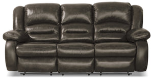 Sofa inclinable Toreno de 86 po en cuir véritable - gris