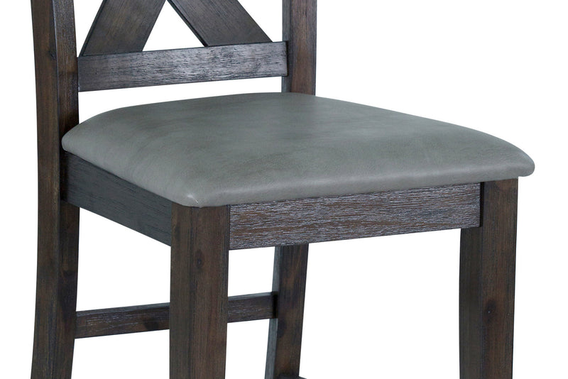 Ensemble Tribeca 5 pièces de hauteur comptoir avec table carrée de 40 po (L), base piédestal et 4 chaises - gris-brun