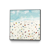 Œuvre d'art murale sur toile encadrée noire « Beach Days » 20 x 20