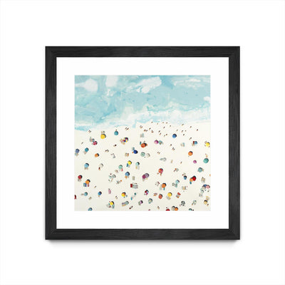 "Beach Days" Matted and Framed Black 30x30 Wall Art