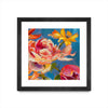 "Spring Bouquet V31" Matted and Framed Black 36x36 Wall Art