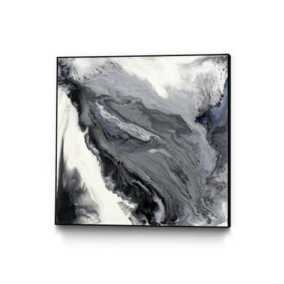 "Approaching" Canvas Framed Black 20x20 Wall Art