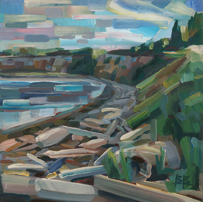 "Early Morning On The Beach" Giant Art 54x54 Wall Art