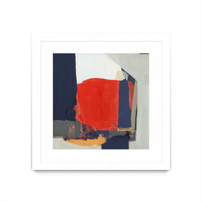 "Orange Crush V6" Matted and Framed White 36x36 Wall Art