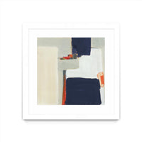 Œuvre d’art murale encadrée blanche et mate « Bay Bridge V1 » 36 x 36