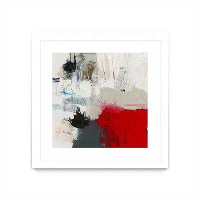 "The Mountain Comes To You" Matted and Framed White 30x30 Wall Art