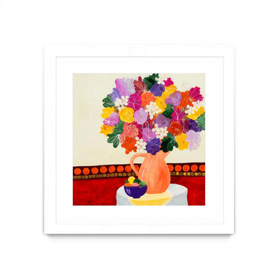 "Taking In The Love" Matted and Framed White 36x36 Wall Art