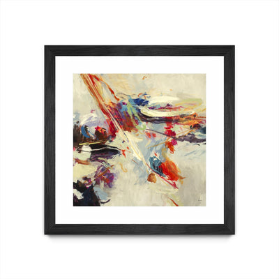 "Positive Energy I" Matted and Framed Black 30x30 Wall Art