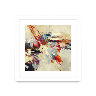 "Positive Energy I" Matted and Framed White 36x36 Wall Art