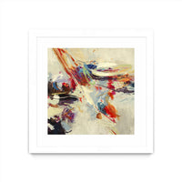Œuvre d’art murale encadrée blanche et mate « Positive Energy I » 30 x 30