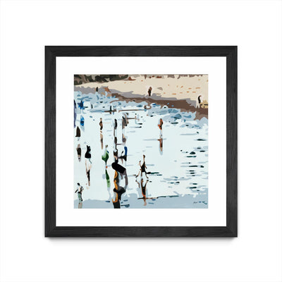 "Self Reflection" Matted and Framed Black 36x36 Wall Art