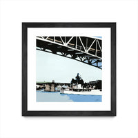 Œuvre d'art murale sur toile encadrée noire « To The Cut » 30 x 30