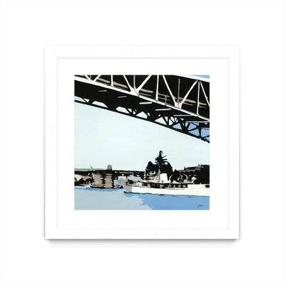 "To The Cut" Matted and Framed White 36x36 Wall Art