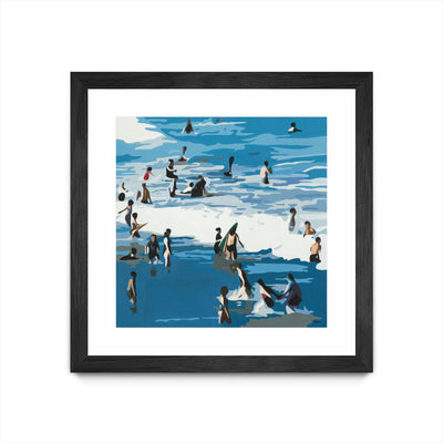 "Surf's Up" Matted and Framed Black 30x30 Wall Art